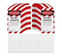 50 Etichette di Blocco e di Non Funzionamento con 50 Fascette per La Manute7594