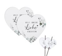 50 etichette per matrimoni con stelle magiche, lasciate che i nostri love brillino etichette per aste luminose e pirotecniche, decorazioni a doppio foro (senza pirotecnica) (a forma di cuore)