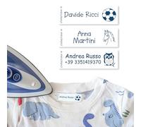 50> Etichette Termoadesive - Stellasticker, utilizzarle in lavatrice e asciugatrice fino a 200 lavaggi. (Blu)