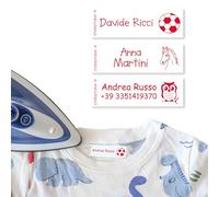 50> Etichette Termoadesive - Stellasticker, utilizzarle in lavatrice e asciugatrice fino a 200 lavaggi. (Rosso)