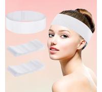 50 fasce elastiche per il viso da spa, con nastro regolabile, fascia elastica per il viso, morbida cura della pelle, fascia essenziale con comoda chiusura (bianco)