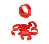 50 fascette in plastica numerate con clip per zampe di pollame, adatte per l'identificazione delle zampe di polli, anatre, oche e pappagalli.,Rosso,50 pezzi