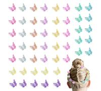 50 fermagli per capelli a forma di farfalla, da donna, colorati, glitterati, mini accessori per capelli in colori assortiti