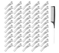 50 fermagli per capelli per acconciature, 8,9 cm, fermagli per capelli a forma di becco d'anatra, fermagli per capelli in metallo, con 2 pettini a coda di topo per acconciare, colorare, sezionare i