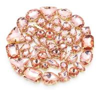 50 fibbie a forma mista glitterate da cucire su vetro strass artiglio fibbie fai da te decorazione di nozze borse abbigliamento scarpe accessori, 50Pcs, Vetro, Cristallo