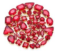 50 fibbie a forma mista glitterate da cucire su vetro strass artiglio fibbie fai da te decorazione di nozze borse abbigliamento scarpe accessori, 50Pcs, Vetro, Cristallo