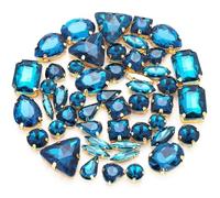 50 fibbie a forma mista glitterate da cucire su vetro strass artiglio fibbie fai da te decorazione di nozze borse abbigliamento scarpe accessori, 50Pcs, Vetro, Cristallo