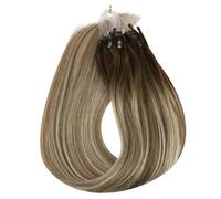 50 fili/1 confezione di estensioni invisibili dei capelli umani, micro perline ad anello for capelli corti e lisci for le donne(3-8-22,14 inch)