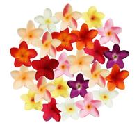 50 fiori artificiali di Plumeria da 60 mm, realistici, in finta seta, per bouquet di fiori hawaiani e lei, frangipani, perline floreali per fai da te, ghirlande, matrimoni, estive, hawaiane, feste e
