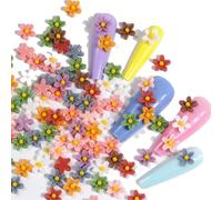 50 fiori per fai da te, decorazione in miniatura, fiori colorati 3D, in miniatura, in resina, accessori per la casa delle bambole, mini fiori decorativi, per giardini in miniatura, decorazioni fai da