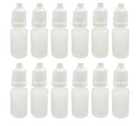 50 flaconcini bianchi, vuoti, con contagocce, adatti a liquide per occhi. Boccette per campioni e confezioni, contenitori di plastica con tappo a vite e riduttore del foro 20ml/0.7oz, White,