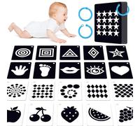 50 flashcard per bambini a contrasto elevato, in bianco e nero, con stimolo visivo, giocattoli sensoriali Montessori, per neonati, ragazzi e ragazze (0-3 mesi)