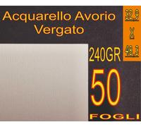 50 FOGLI A3+ A3 PLUS 329X483 ACQUARELLO AVORIO STAMPANTE 240GR ATTESTATI DIPLOMA