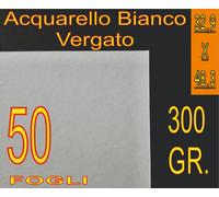 50 FOGLI A3+ A3 PLUS 329X483 ACQUARELLO AVORIO X STAMPANTE 300GR EFFETTO RILIEVO