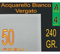 50 FOGLI CARTA ACQUARELLO BIANCO STAMPANTI LASER INKJET A4 FOTO RUSTIK