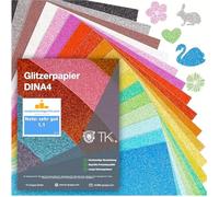 50 fogli carta glitterata 250 g/m² - carta per fotocopie A4 colorata per stampanti - 50 fogli - per il crafting e il design - cartoncino per paper crafting