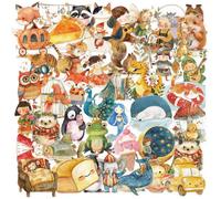 50 fogli di adesivi ricompensa per scrapbooking, bagagli, fatine, acquerelli, per telefono, laptop, fiabe, acquerelli, estetici, decorativi