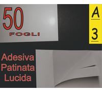 50 fogli di Carta adesiva patinata OPACA fotografica x stampante laser A2