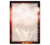 50 fogli di carta da lettera decorati Cornice FUOCHI D'ARTIFICIO SUL PORTO DIN A4 - Paper-Media