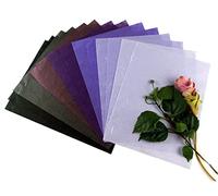 50 fogli di carta di gelso, tinta unita, design origami, fatto a mano, tessuto giapponese Washi, per realizzare biglietti e decoupage (viola)