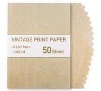 50 fogli di carta pergamena vintage, formato A4, per artigianato, carta pergamena per certificati, 100 g/m², carta A4 per stampante, carta papiro fatta a mano per scrittura artigianale
