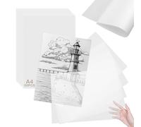 50 fogli di carta trasparente, colore bianco, trasparente, ad alta trasparenza, 55 g/m², carta velina, per disegnare, fai da te, carta trasparente (210 x 297 mm)