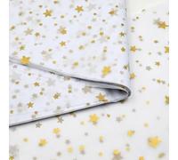 50 fogli di carta velina a forma di stella dorata, 50 x 35 cm, metallizzata, per matrimoni, compleanni, decorazioni fai da te