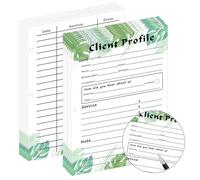 50 fogli di profilo cliente 14 x 21,6 cm per stilista, estetista, unghie, parrucchiere, cosmetologo, piccola impresa, scheda informativa dei clienti