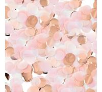 50 g di coriandoli per compleanno e matrimonio - 5000 pezzi di grande carta glitterata 2,5 cm per decorazione da tavolo per carnevale, feste e feste, colore bianco rosa
