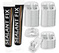 50 Ganci Adesivi per Rete Da Balcone per Gatti Con 2 X 40 Ml Di Adesivo per Il M