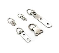 50 ganci for cornici con anello a D triangolare argentato, for appendere quadri a olio, specchi, piccoli e grandi, resistenti, con viti(D 23x33mm)