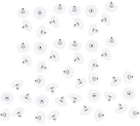 50 Ganci per l'orecchio con accoppiamento a Sfera per PC con Cuscinetti per Orecchini Posteriori Ganci per l'orecchio della Frizione Dado per l'orecchio veries Silver Fashion Book