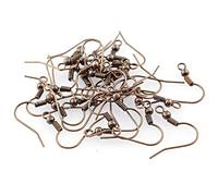 50 Ganci per orecchini in ottone in rame antico, Fischer gancio con tra perle di Vintage Parts, gioielli fai da te