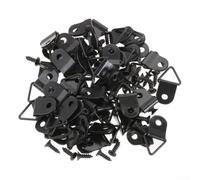50 ganci resistenti per appendere cornici fotografiche, triangolari con anello a D, per la casa e l'esposizione di mostre, colori assortiti (nero)