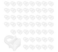 50 ganci scorrevoli per tende, in plastica, colore bianco, per uno scorrimento senza sforzo su binari, senza ruggine, adatti per finestre, porte, doccia, soffitto, camper, facili da installare