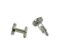 50 gemelli vuoti in argento inox per gemelli, base vuota per fai da te, per uomini, matrimoni, banchetti e cerimonie fai da te