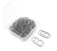 50 graffette, graffette per gatti, forniture per ufficio, segnalibri, grandi graffette a forma di animale, per ufficio, scuola, casa, scrivania (argento)