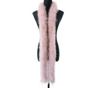 50 grammi di boa di piume bianche morbide, 2 metri di piuma di tacchino naturale, sciarpa per feste, costumi, abbigliamento, decorazione, boa, rifinitura in pelle rosa, 50 g, 1 pezzo