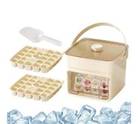 50-Grid Ice Cube Maker - Press Release Tray Mold | Double-Layer Box Storage