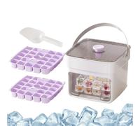 50-Grid Ice Cube Maker - Press Release Tray Mold | Double-Layer Box Storage
