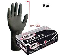 50 guanti monouso neri in nitrile 9gr Logica BALCKNITRO senza polvere M/XXL
