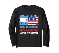 50% Half Argentinian Half American 100% Awesome Argentina Maglia a Manica