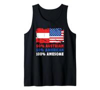 50% Half Austrian Half American 100% Awesome Austria Flag Canotta
