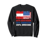 50% Half Austrian Half American 100% Awesome Austria Flag Felpa