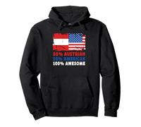50% Half Austrian Half American 100% Awesome Austria Flag Felpa con Cappuccio