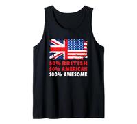 50% Half British Half American 100% Awesome UK Flag Canotta