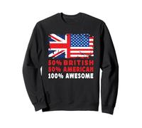 50% Half British Half American 100% Awesome UK Flag Felpa