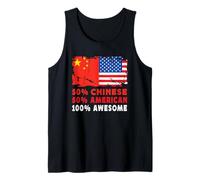 50% Half Chinese Half American 100% Awesome China Flag Canotta