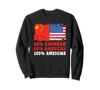 50% Half Chinese Half American 100% Awesome China Flag Felpa