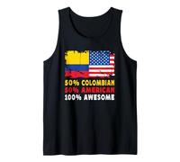 50% Half Colombian Half American 100% Awesome Colombia Flag Canotta